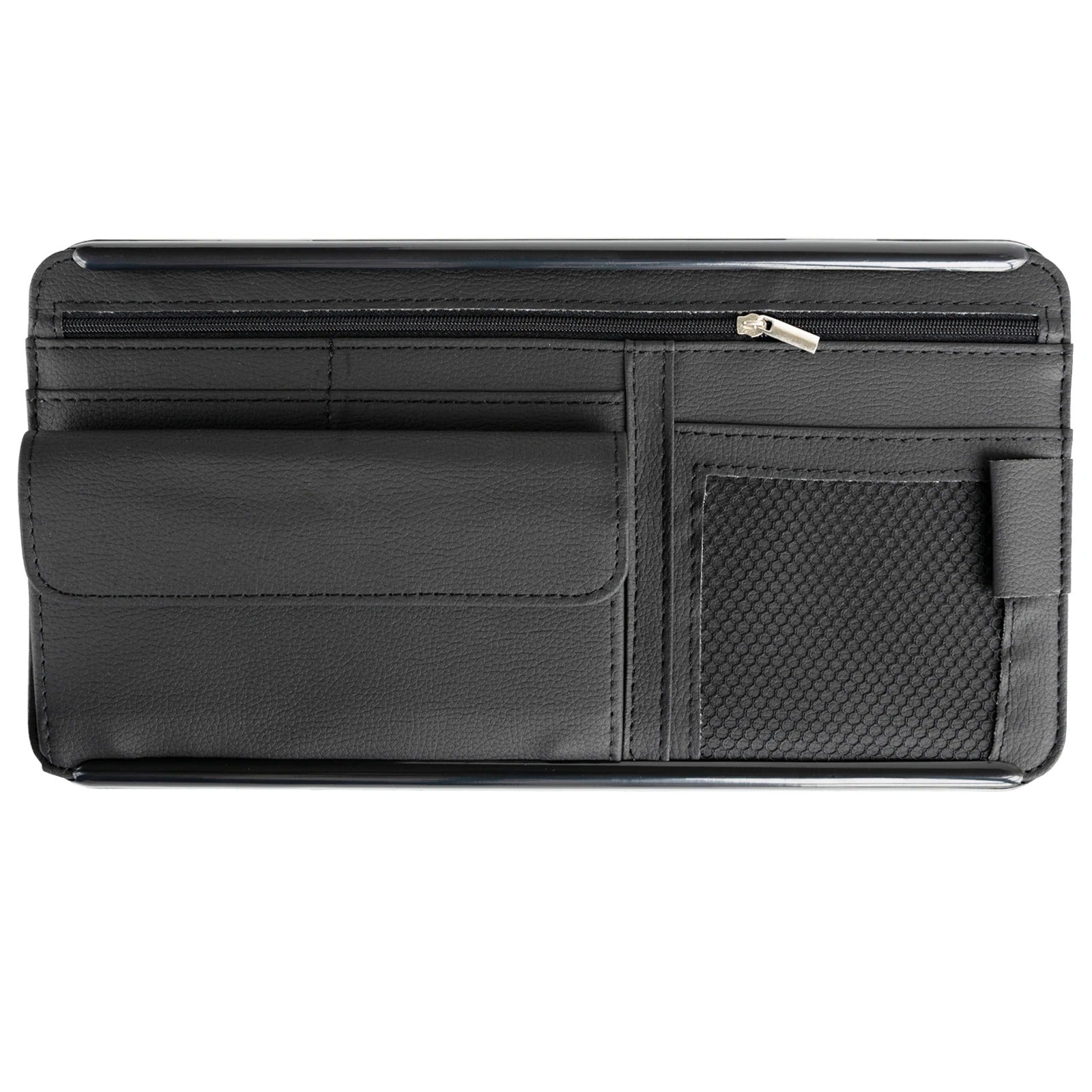 Car Sun Visor Panel Organizer - Multi-pocket CD Storage Pouch Holder - Delicate Leather