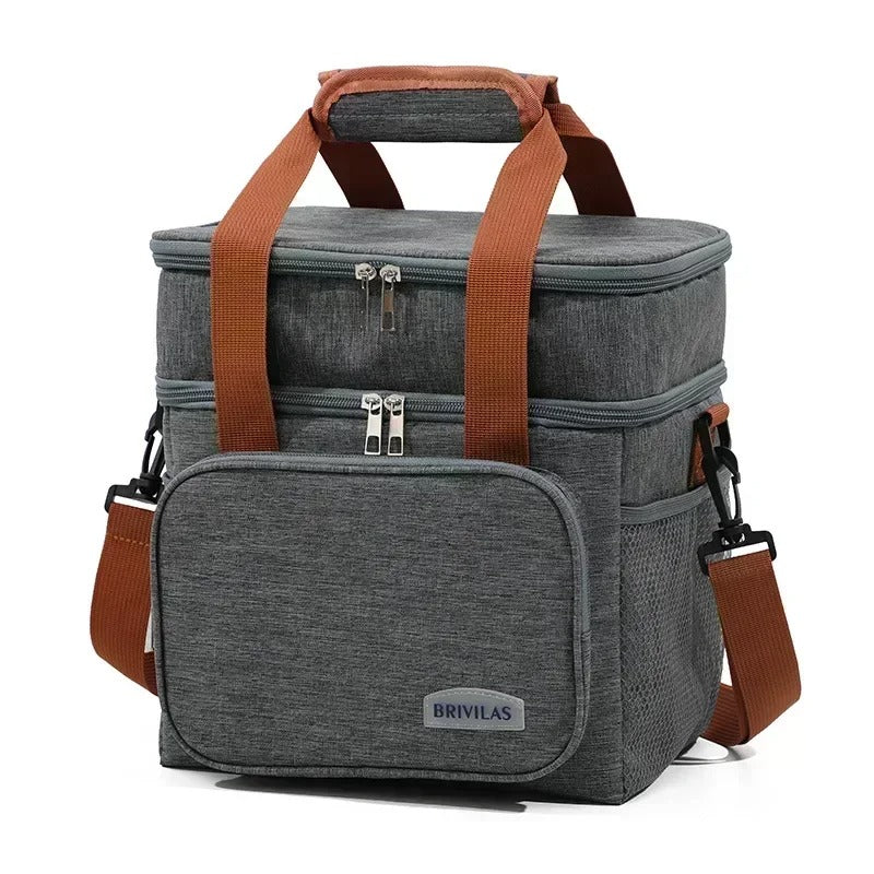 Outdoor Thermal Picnic Cooler Bags Portable Camping Lunch Bag Food Insulated Case - Delicate Leather