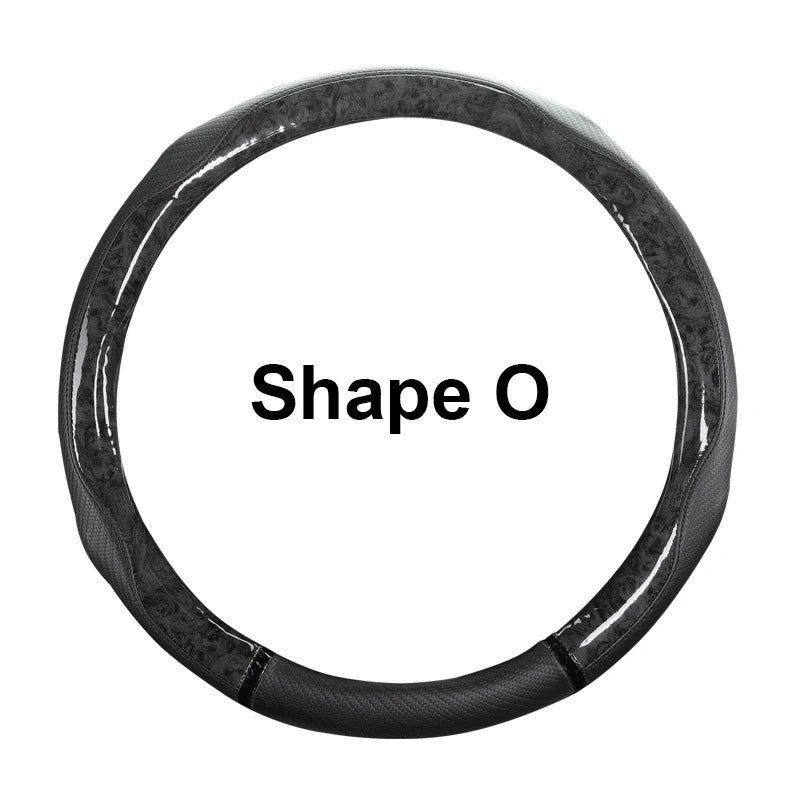 Universal 38CM Steering Wheel Cover – Anti-Slip PU Leather with Leopard Print Design - Delicate Leather