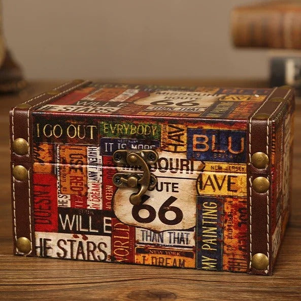 European Vintage Storage Box - Desktop Cosmetics Sundry Storage Box, Leather Candy Box, Gift Box - Delicate Leather