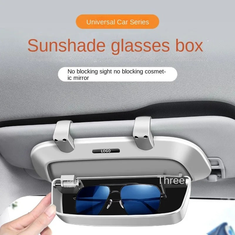 Car Glasses Case - Sun Visor Multifunctional Sunglasses Holder - Delicate Leather