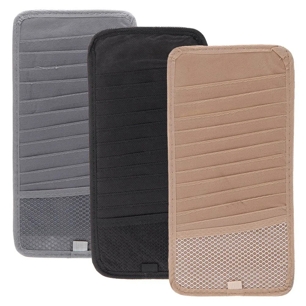 Auto Car Sun Visor Non-woven Organizer Storage Bag - Card Clip Holder Multifunctional CD Pen Sunglasses Stowing Tidying - Delicate Leather