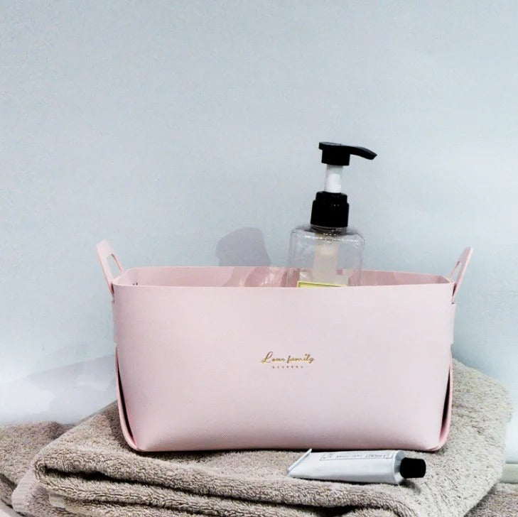 Leather Desktop Large Storage Box Living Room Bedroom Sundries Key Plate Decoration Dice Tray Coins PU Folding Storage - Delicate Leather