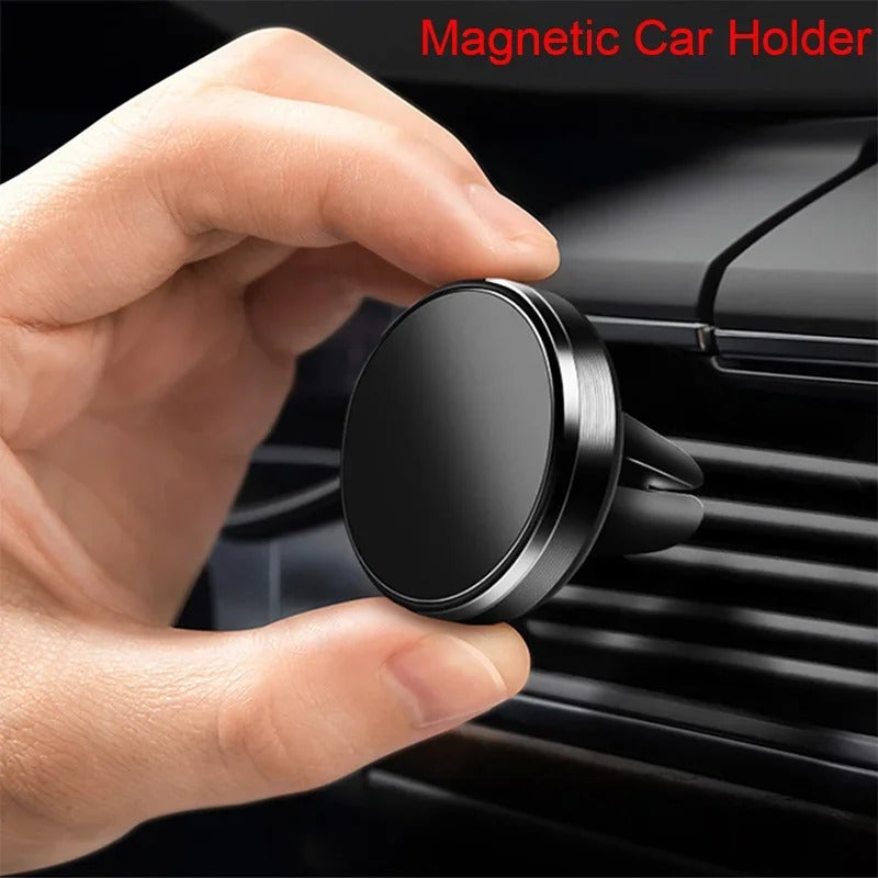 Magnetic Phone Holder for Car - Universal Stand - Delicate Leather