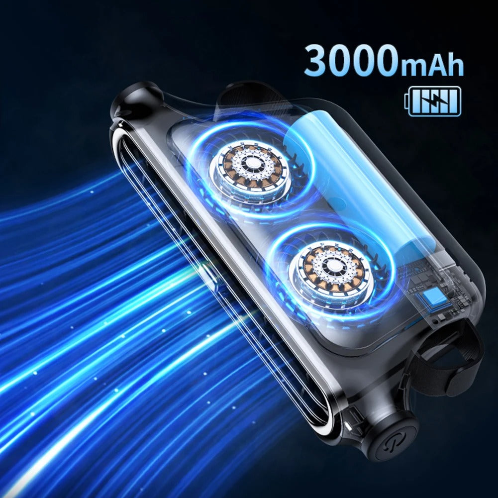 Portable Car Seat Cooling Fan – 3-Speed USB Headrest Fan with Adjustable Airflow, Universal Fit - Delicate Leather