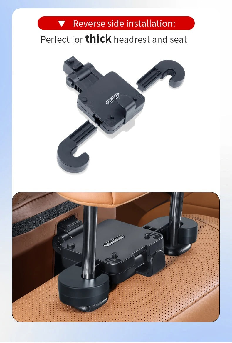 Multi-Functional Car Headrest Pillow Memory Foam Car Neck Pillow, Support Cervical Vertebrae and Head, Soft Velvet, Adjustable Height - Delicate Leather