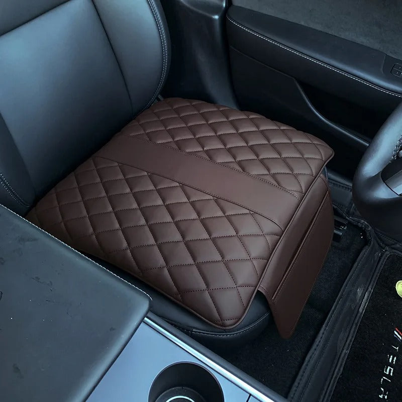 Car Lumbar Support Pillow – Memory Foam Cushion for Lower Back Comfort - Delicate Leather
