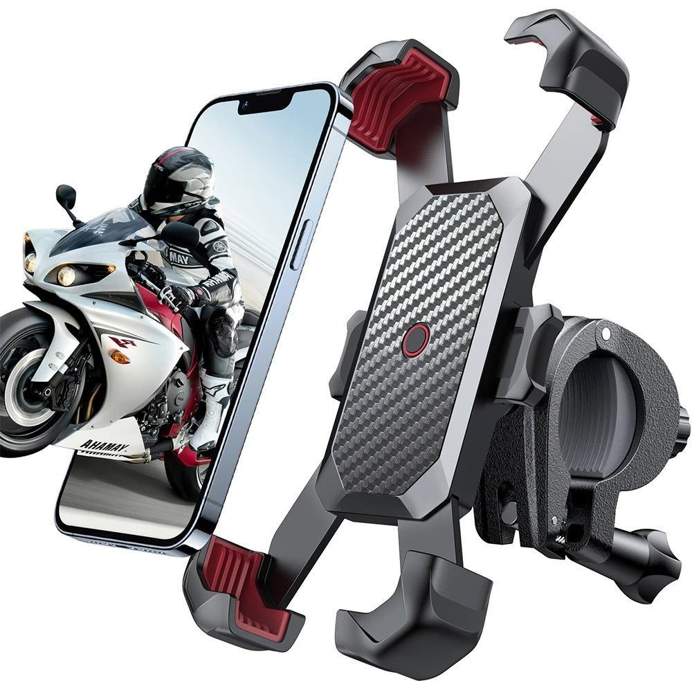 360° Universal Bike Phone Holder - Shockproof Bicycle Mount for 4.7-7 Inch Smartphones - Delicate Leather