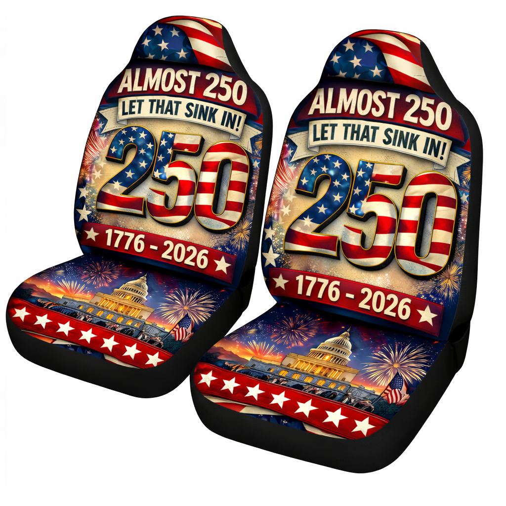 American Freedom Flag Car Seat Cover – Patriotic Design Seat Protector 02 - Delicate Leather