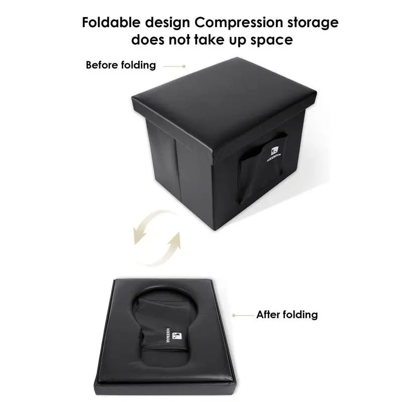 Car Interior Trash Bin - PU Leather Rainproof Mobile Toilet for Camping and Outdoor Activities - Delicate Leather