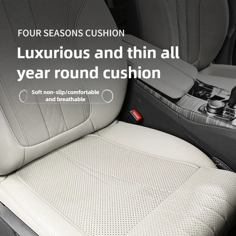 Driver Car Seat Extender - Leather Leg Support Cushion for Long Distance Driving - Memory Foam Knee Pad for Car, Truck, and Home Use - Delicate Leather