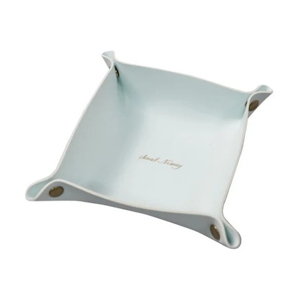 Desktop Storage Tray Leather Key Plate Home Decoration Dice Tray Key Wallet Coins PU Leather Folding Storage Box - Delicate Leather