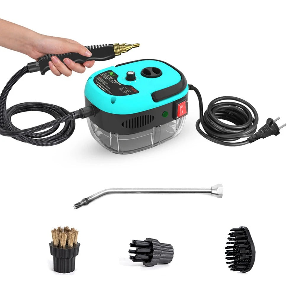 2500W Portable Handheld Steam Cleaner – High-Temperature Pressurized Cleaning Machine with Brush Heads