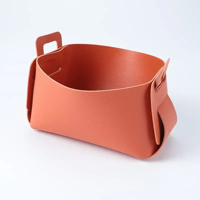 Desktop Large Storage Box - Leather Key Plate, Home Decoration Dice Plate, Key Wallet Coin PU Leather Folding Storage Box - Delicate Leather