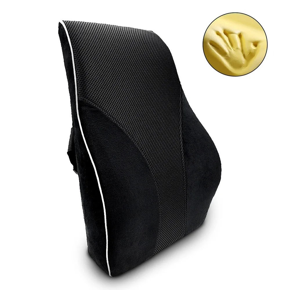 Memory Foam Lumbar Cushion – Car, Office, and Gaming Chair - Delicate Leather
