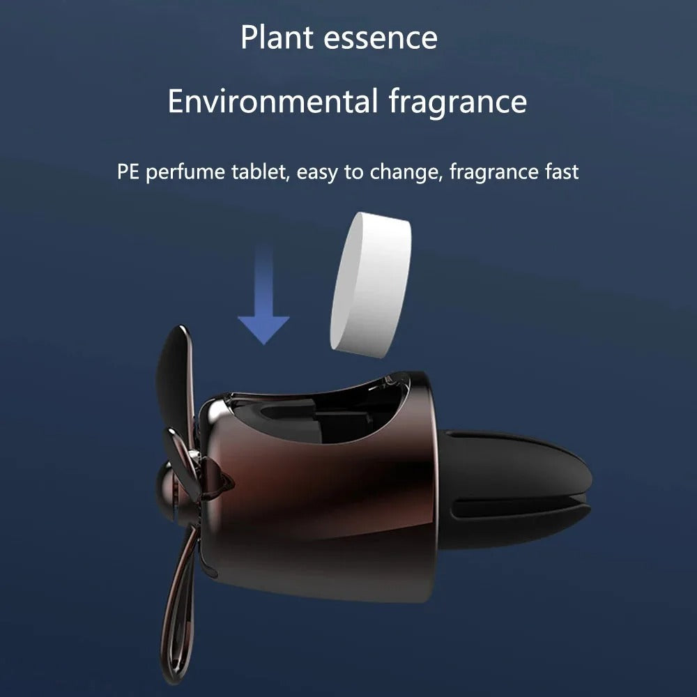 Car Fragrance Auto Air Freshener Cool Bulldog Pilot Rotating Propeller Air Outlet Perfume Flavoring Accessories - Delicate Leather