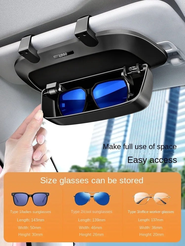 Car Glasses Case - Sun Visor Multifunctional Sunglasses Holder - Delicate Leather