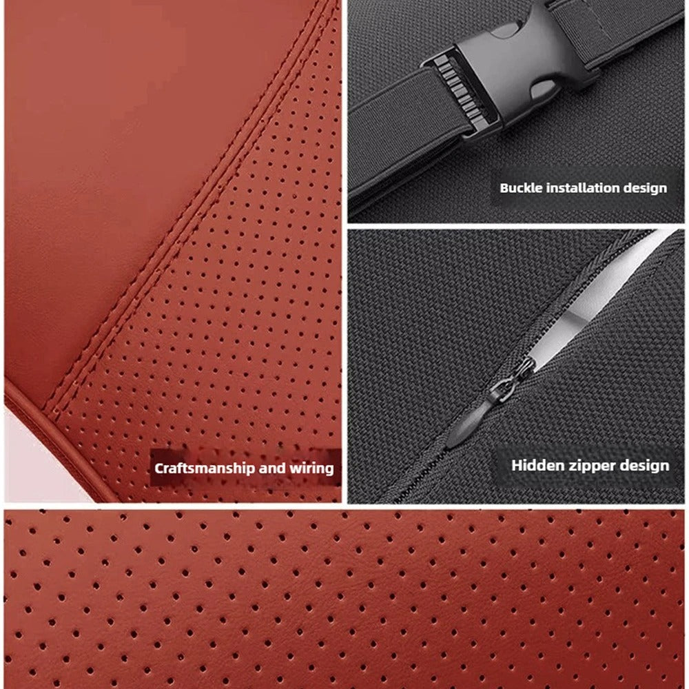 Universal Car Seat Cushion – Nappa Leather Headrest Support Pillow for Car - Delicate Leather