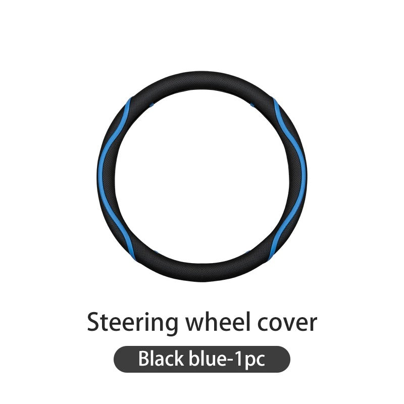 Leather Steering Wheel Cover – Universal Circular Protective Wheel Cover - Delicate Leather
