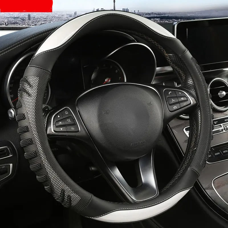 Universal Steering Wheel Cover – Breathable Non-Slip Four-Season Grip - Delicate Leather