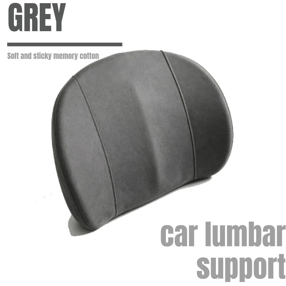 Memory Foam Car Neck & Waist Pillow Set – Universal Soft Seat Cushions - Delicate Leather