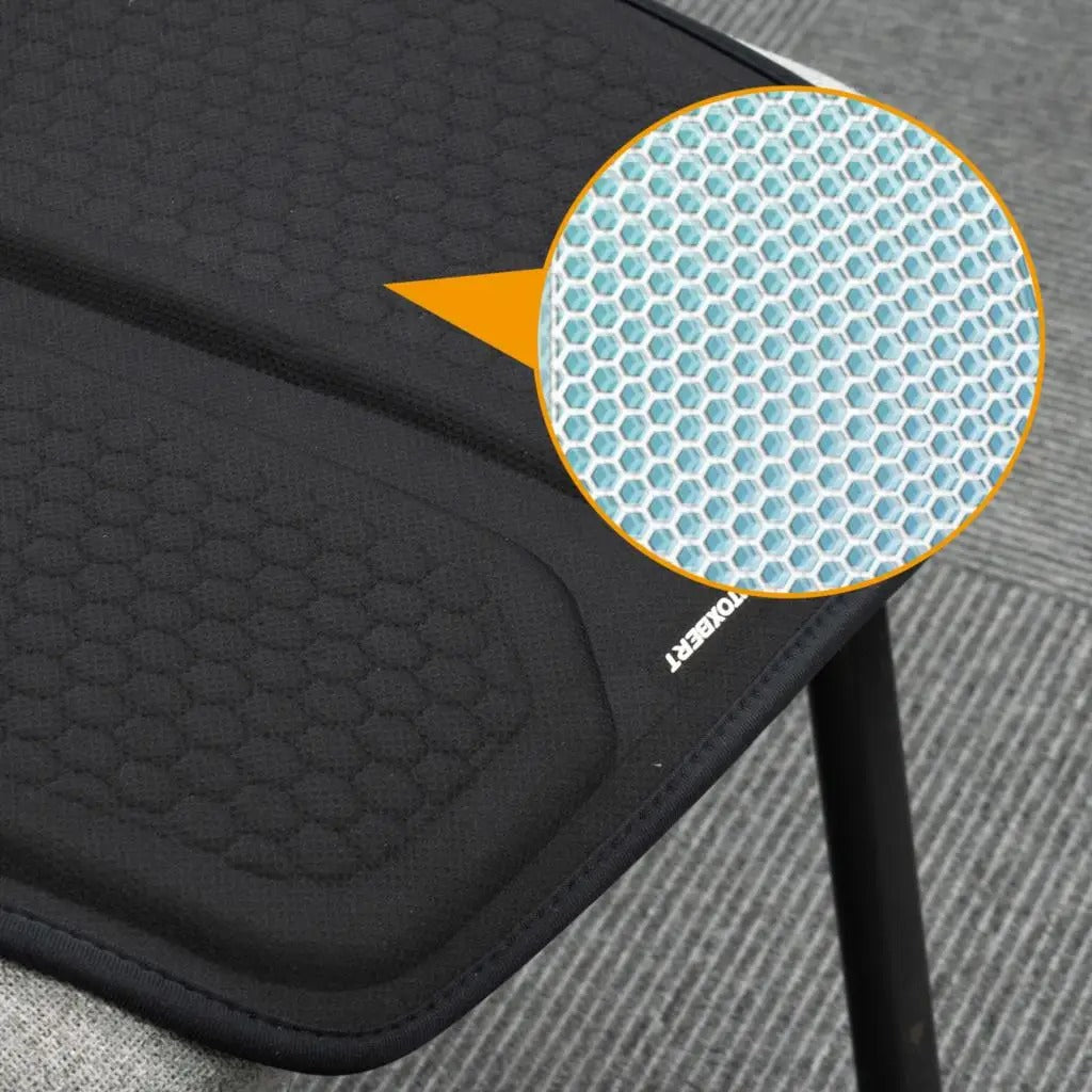 Breathable Gel Seat Cushion for Car & Office - Lumbar Back Support Pillow for Pain Relief - TPE & Polyester Material - Delicate Leather