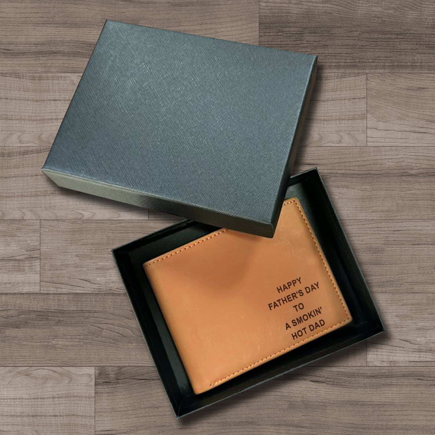 Happy Father's Day to a Smokin' Hot Dad Wallet Men, Leather Wallet For Men, Custom Engraved Wallet, Personalized Gifts For Him, Fathers Day Gifts, Husband, Boyfriend, Dad 14