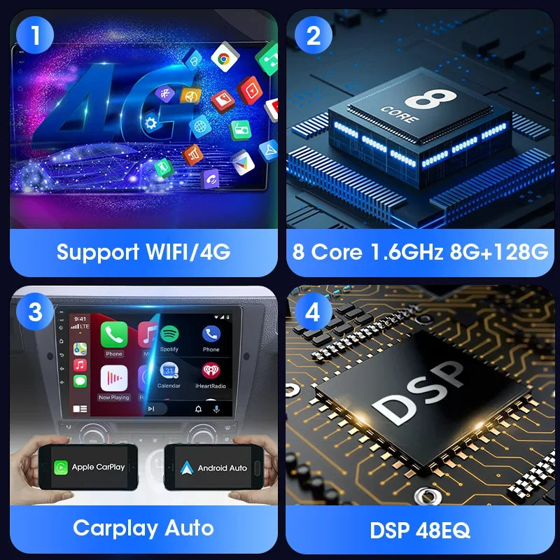 Universal 2Din Android 12 Car Radio – 9"/10" Head Unit with CarPlay, GPS Navigation, and Multimedia 24 - Delicate Leather