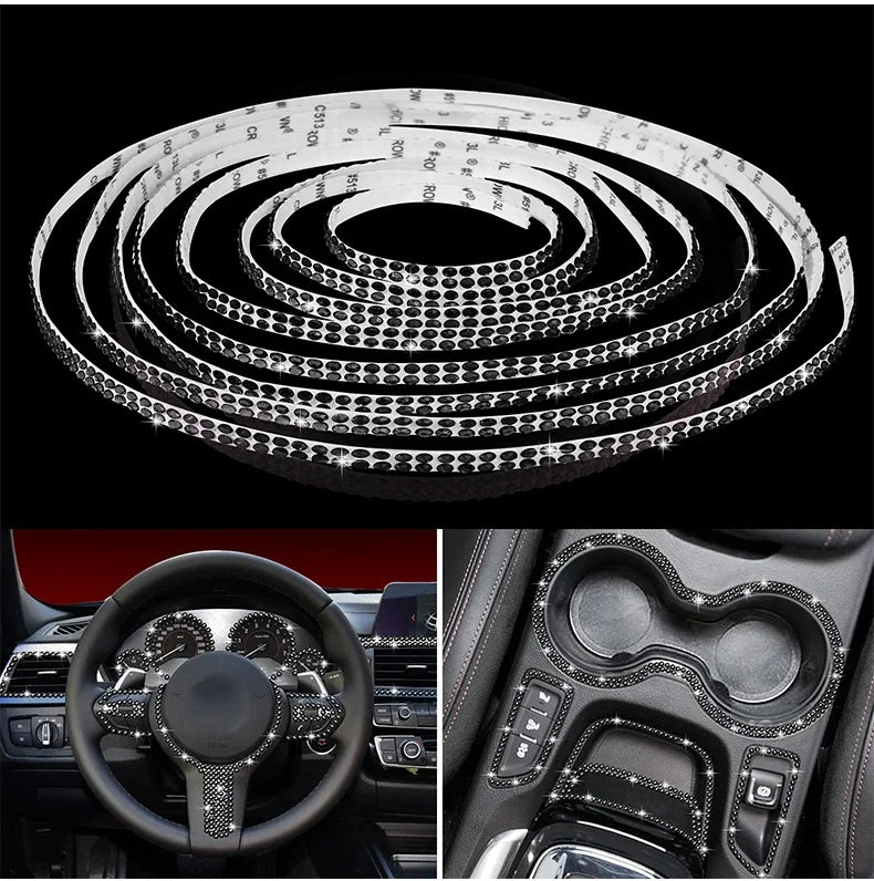 5M Bling Car Trim | Self-Adhesive Rhinestone Stickers for Car Interior & Exterior Decoration, Gift For Mother's Day 2025