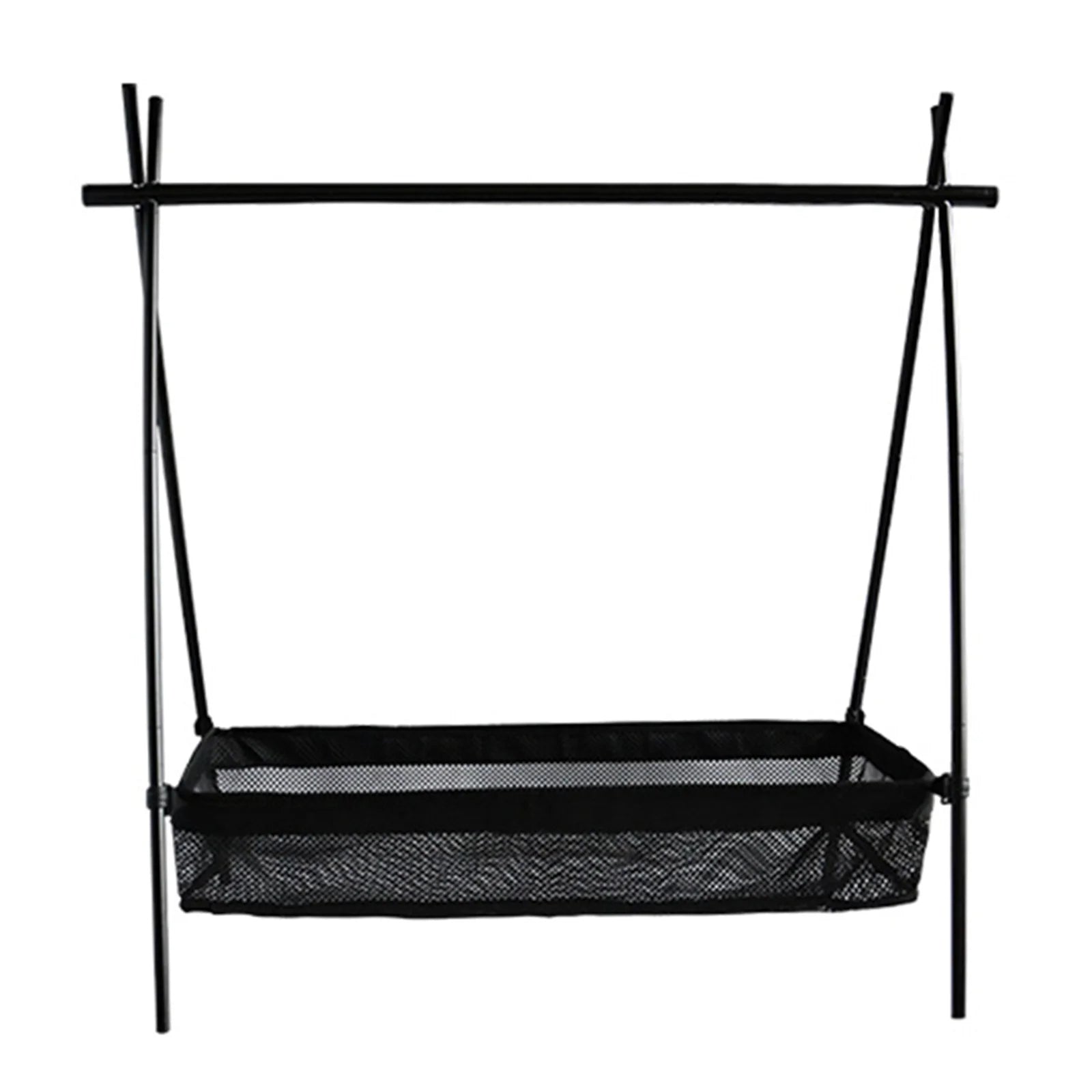 Outdoor Folding Net Bag: Picnic Under-Table Storage Hanging Pocket Organizer Mesh Bag for Desk, Box, and Tripod Rack during Camping and Outdoor Activities - Delicate Leather