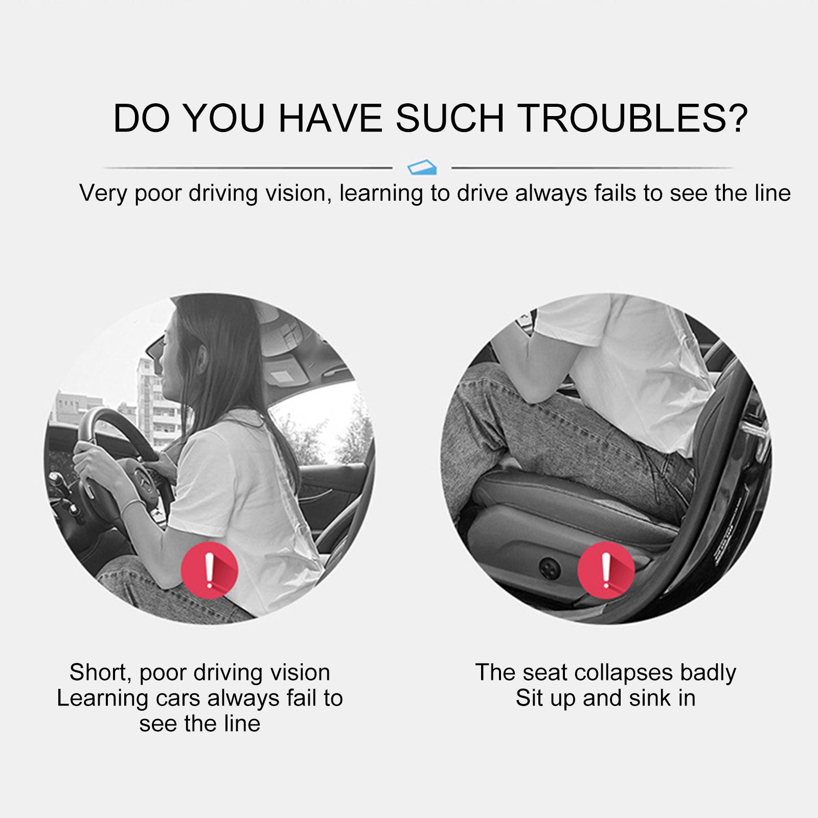 Car Seat Cushion Pad Broadens Driving Vision, Thickening Butt Cushion, and Heightening Mats for Added Comfort and Auto Interior Accessories