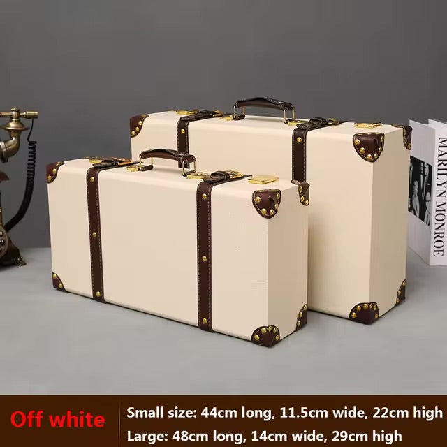 Customized Vintage Travel Suitcases Large Capacity Wooden Luggage, Clothes Storage Organizer Boxes, Decorative Props