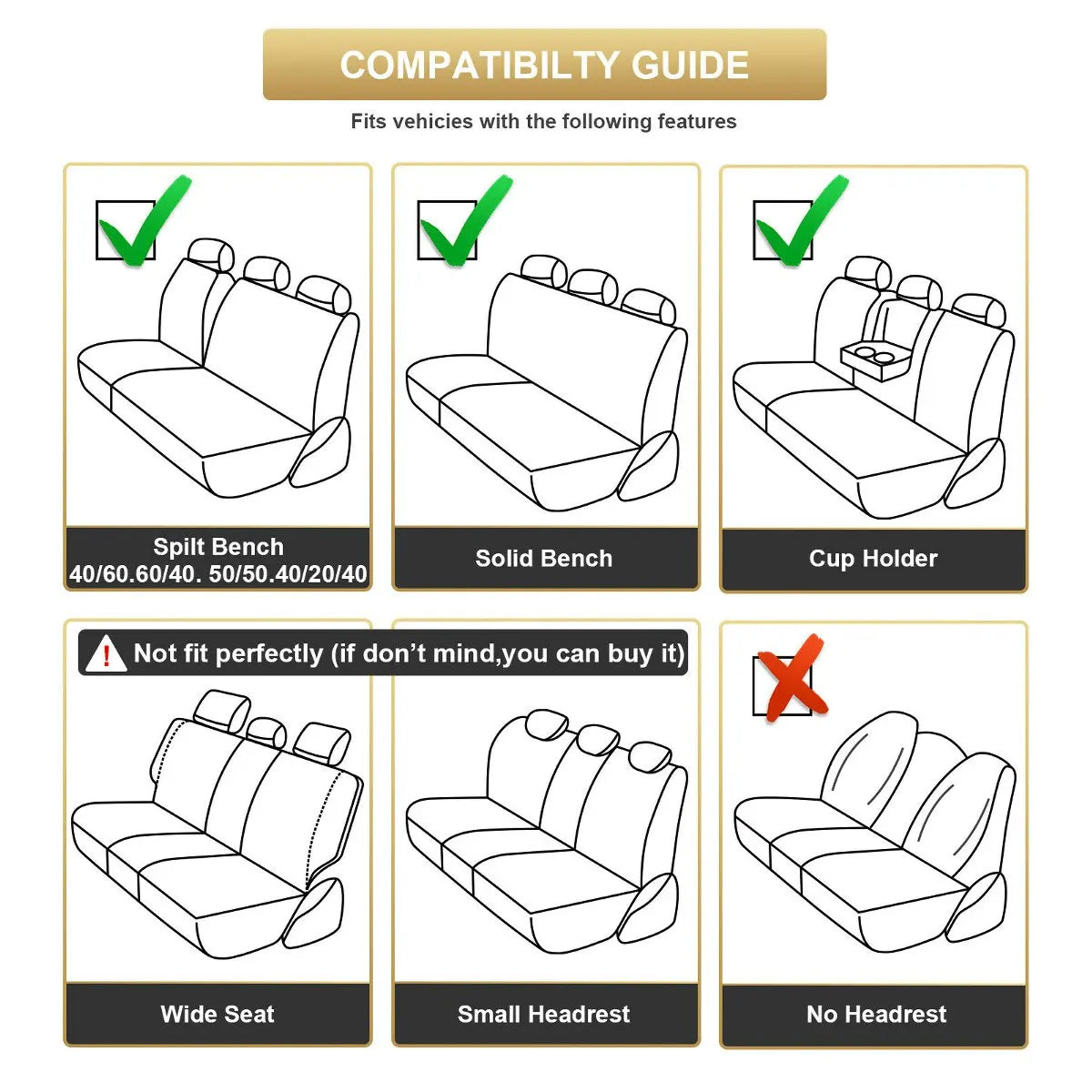 Deluxe PU Leather Car Seat Covers for 5 Seats – 11PCS Full Set with Front & Rear Protection for SUV & Truck 04 - Delicate Leather