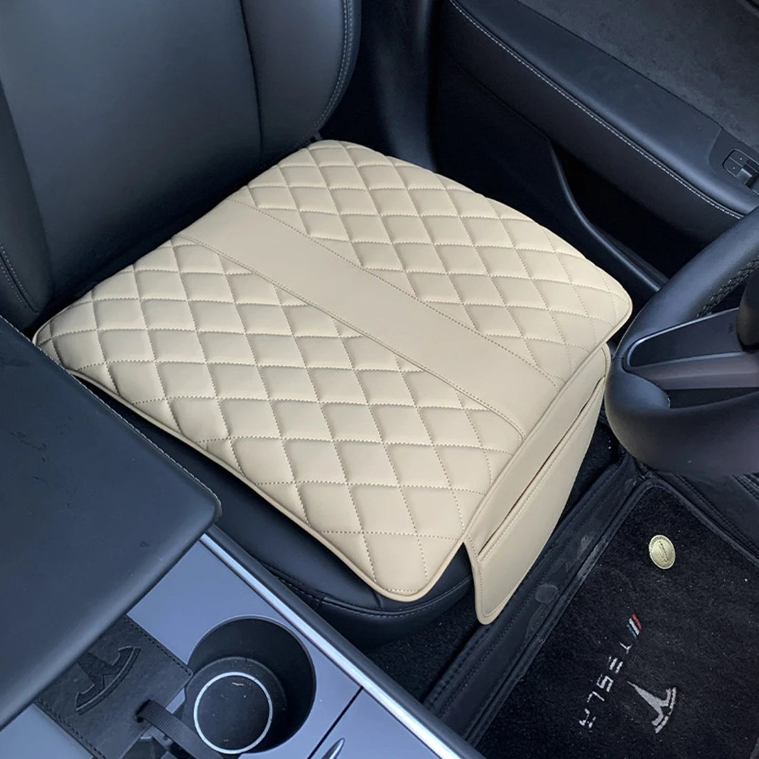 Car Seat Cushion Universal Breathable PU Leather Car Front Seat Cushion Anti Slip Auto Chair Protector Cover 1PC - Delicate Leather