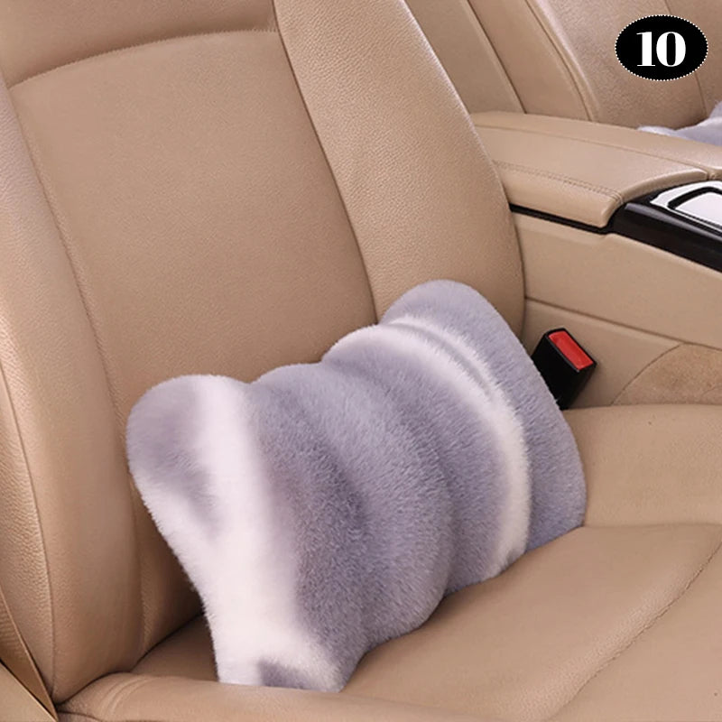 Universal Winter Faux Wool Car Seat Cover – Thickened Warm Plush Cushion, Soft Artificial Fur Interior Accessory - Delicate Leather