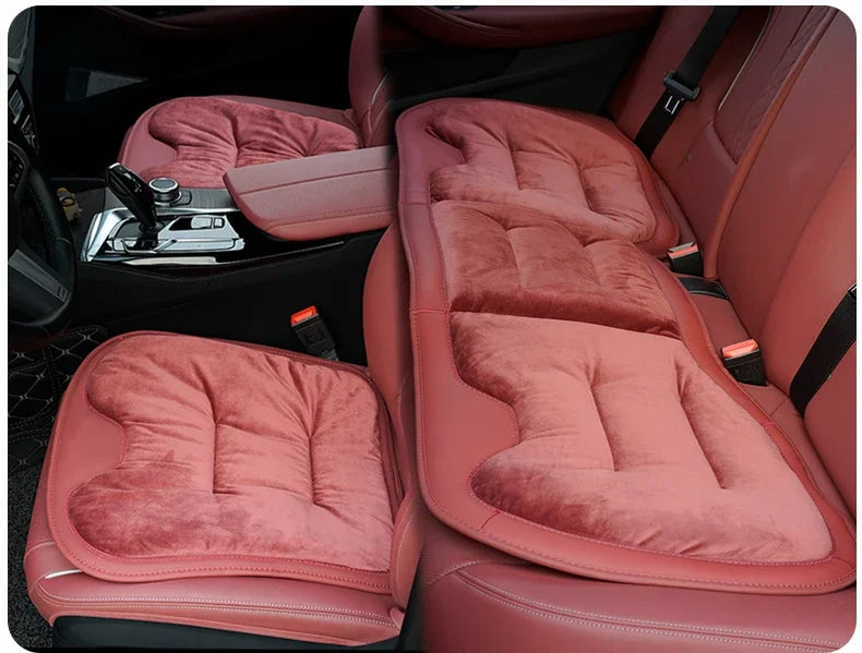 Flannel Car Seat Cover Front Rear Seats Cushion Protector Mat Pad Universal, Custom For Cars, Seat Cushion for Car - Delicate Leather