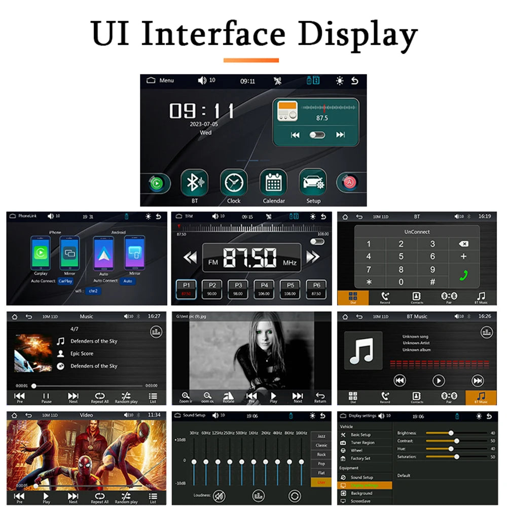 Portable 7-Inch Car Radio with CarPlay & Android Auto – HIPPBQCC Touch Screen Video Player, USB AUX, Rear View Camera Support 18 - Delicate Leather