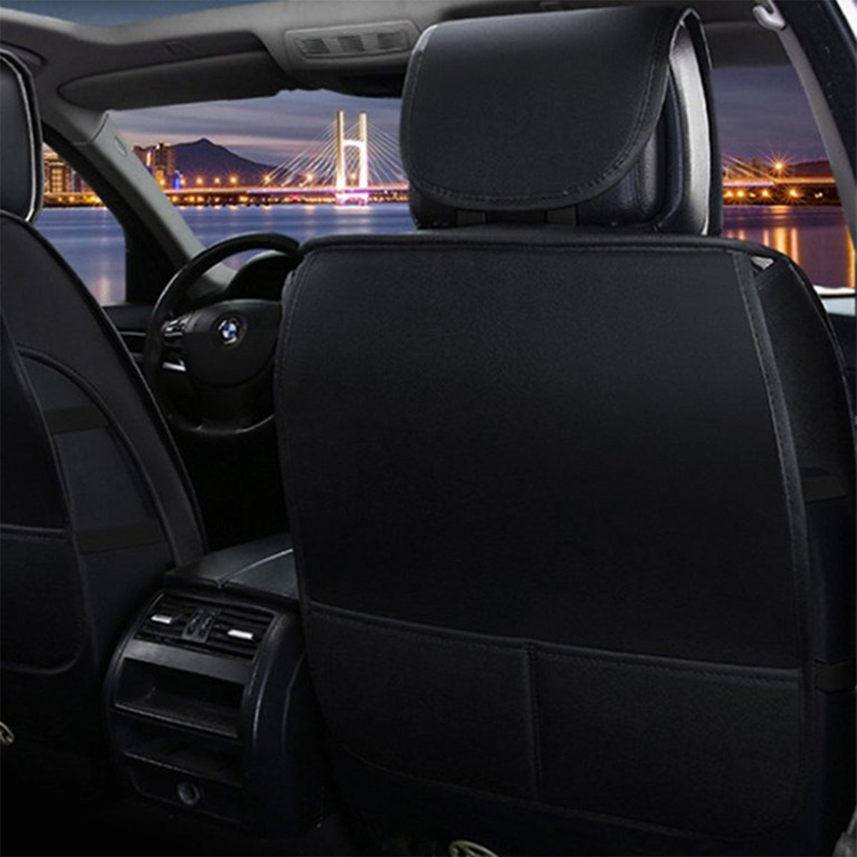 Full Set Car Seat Covers – Leather Front Split and Rear Bench Cushion for Complete Interior Protection 03 - Delicate Leather