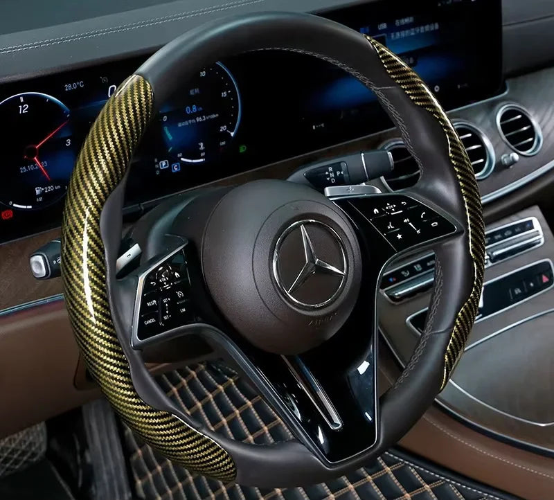 2/3PCS Carbon Fiber Style Steering Wheel Grip Covers – Anti-Slip Universal Set