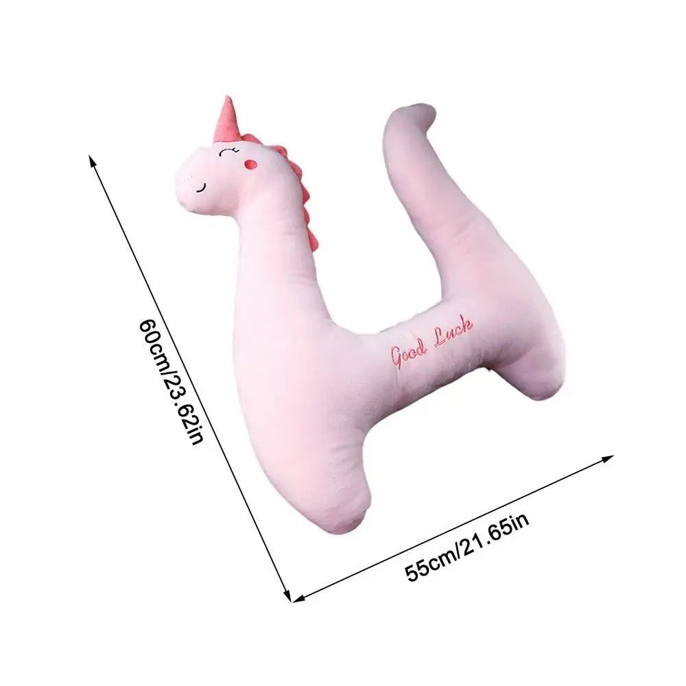 Pink Unicorn Kid and Adult Car Sleeping Neck Head Support H-Shape Travel Pillow Cushion, Car Seat Safety Neck Pillow for Child and Women - Delicate Leather