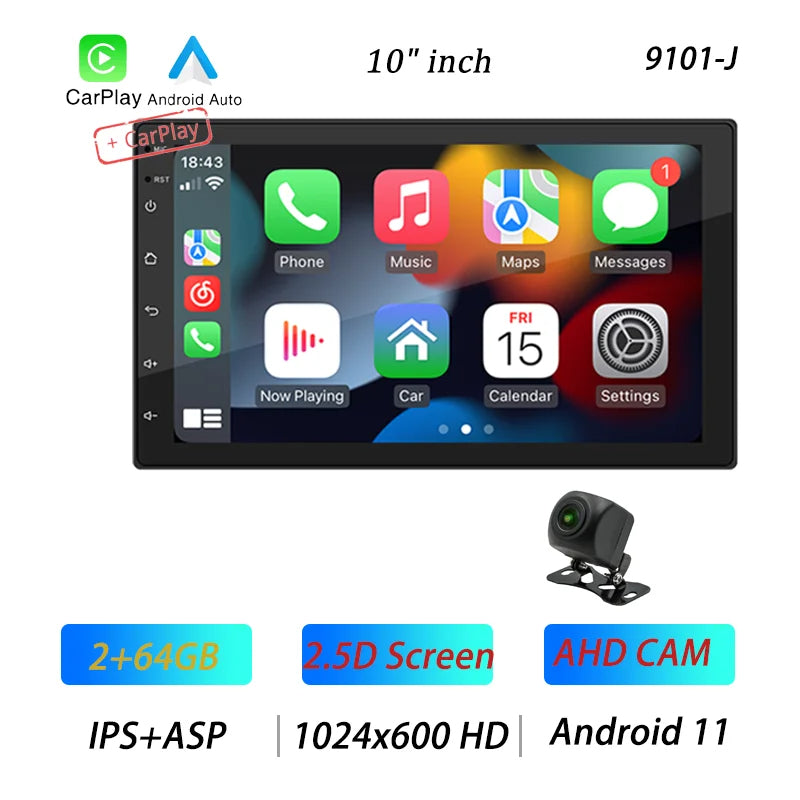 Android 11 Car Radio – 2 Din, 4-Core, 4G, Wireless CarPlay, Android Auto, 7"/9"/10" IPS Screen, GPS, Wi-Fi, Bluetooth 23 - Delicate Leather