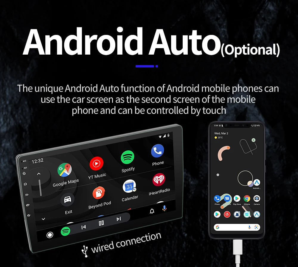 Android 11 Car Radio – 2 Din, 4-Core, 4G, Wireless CarPlay, Android Auto, 7"/9"/10" IPS Screen, GPS, Wi-Fi, Bluetooth 23 - Delicate Leather