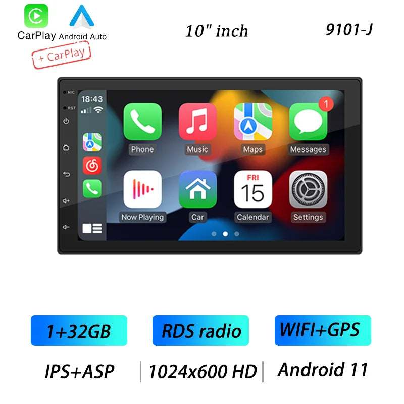 Android 11 Car Radio – 2 Din, 4-Core, 4G, Wireless CarPlay, Android Auto, 7"/9"/10" IPS Screen, GPS, Wi-Fi, Bluetooth 23 - Delicate Leather