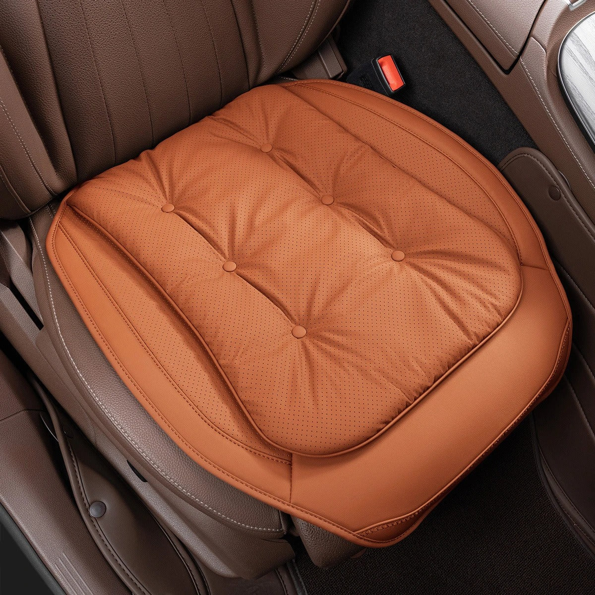 Universal Nappa Leather Car Seat Cushion – Breathable Anti-Slip Luxury Seat Protector - Delicate Leather