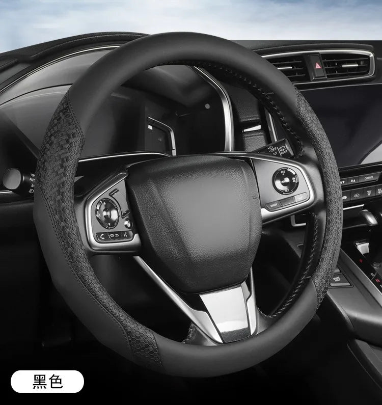 Nappa Leather Steering Wheel Cover – Anti-Slip Universal O/D Type Interior Accessory - Delicate Leather