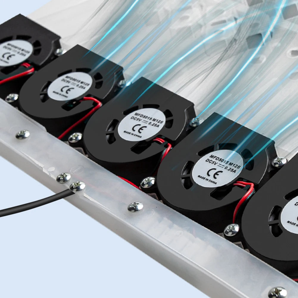 Stay Cool this Summer with the USB Fan Blowing Car Cooling Cushion: 8-Fan Design with 3 Adjustable Gears for Ultimate Ventilation and Comfort in Your Auto Interior - Delicate Leather