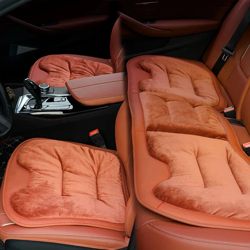 Flannel Car Seat Cover Front Rear Seats Cushion Protector Mat Pad Universal, Custom For Cars, Seat Cushion for Car - Delicate Leather