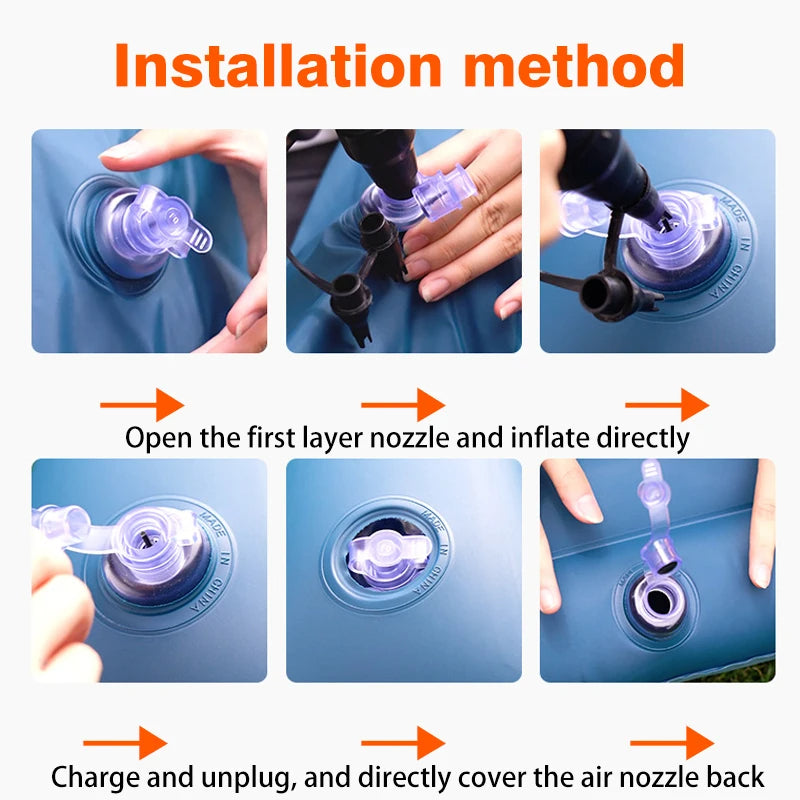 Universal Car Inflatable Bed with Headrest, Universal Fit for SUV, Pickup, Home, Travel & Outdoor Camping - Delicate Leather