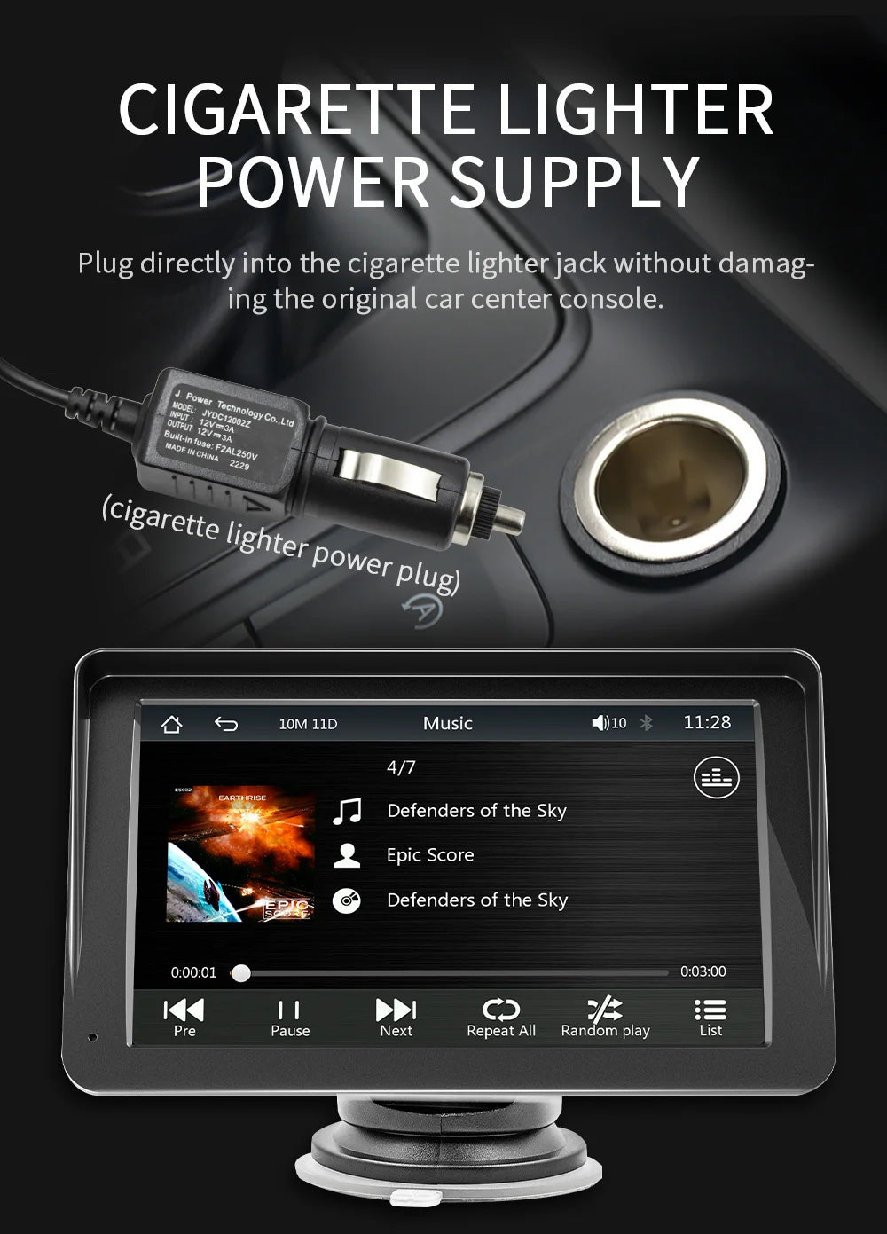 7-Inch Portable Car Radio – B5300 CarPlay & Android Auto Multimedia Video Player with USB AUX for Rear View Camera 21 - Delicate Leather