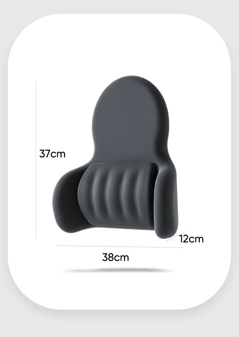 Memory Foam Lumbar Support Cushion – Ergonomic Backrest Pillow for Car & Chair - Delicate Leather